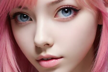 AI girl with pink hair wallpaper