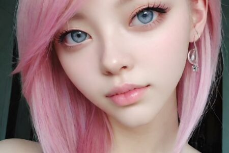 AI girl with pink hair wallpaper
