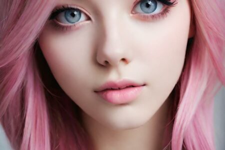 AI girl with pink hair wallpaper