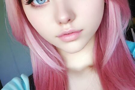 AI girl with pink hair wallpaper
