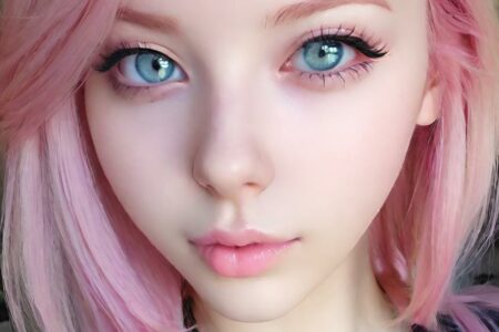 AI girl with pink hair wallpaper