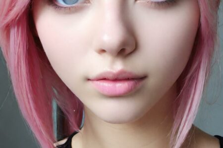 AI girl with pink hair wallpaper