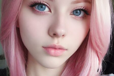 AI girl with pink hair wallpaper