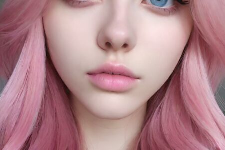 AI girl with pink hair wallpaper