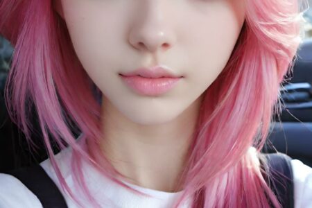 AI girl with pink hair wallpaper
