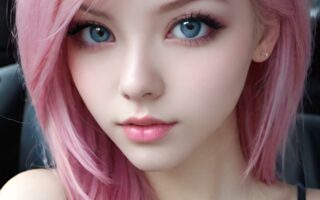 AI girl with pink hair wallpaper