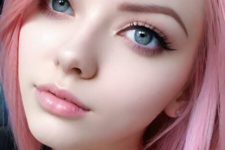 AI girl with pink hair wallpaper
