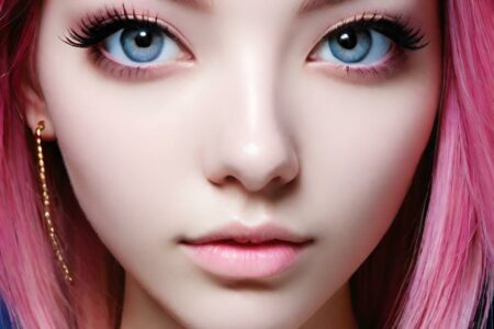 AI girl with pink hair wallpaper