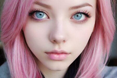 AI girl with pink hair wallpaper