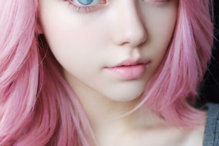 AI girl with pink hair wallpaper