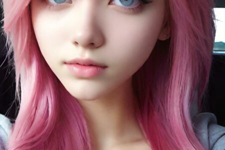 AI girl with pink hair wallpaper