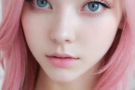 AI girl with pink hair wallpaper