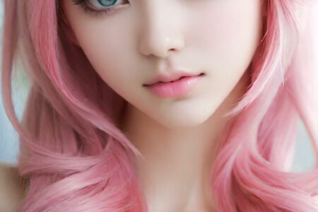 AI girl with pink hair wallpaper