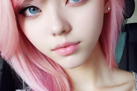 AI girl with pink hair wallpaper