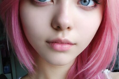 AI girl with pink hair wallpaper