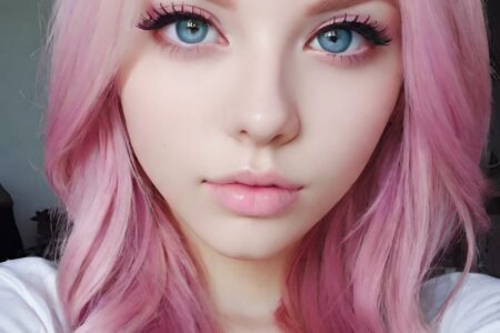 AI girl with pink hair wallpaper
