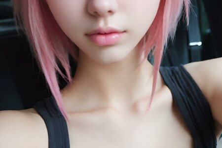 AI girl with pink hair wallpaper