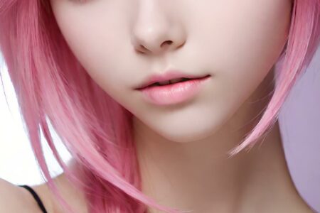 AI girl with pink hair wallpaper