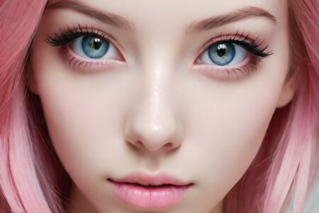 AI girl with pink hair wallpaper