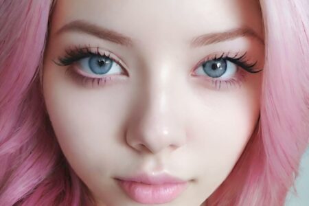 AI girl with pink hair wallpaper