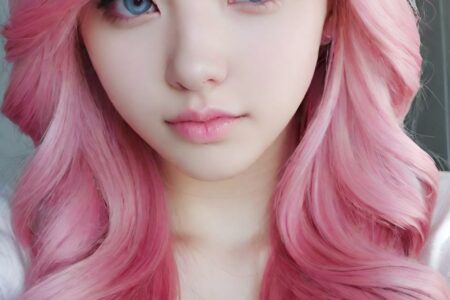 AI girl with pink hair wallpaper