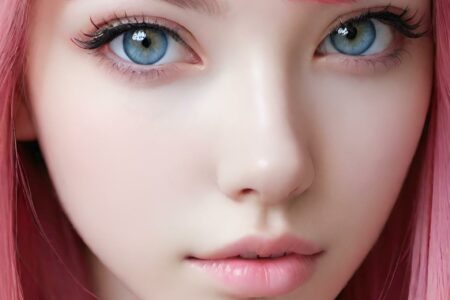 AI girl with pink hair wallpaper
