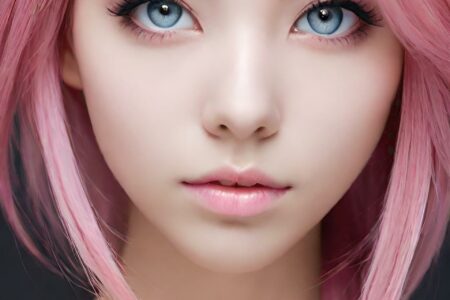 AI girl with pink hair wallpaper
