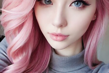 AI girl with pink hair wallpaper
