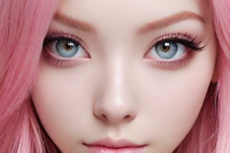 AI girl with pink hair wallpaper