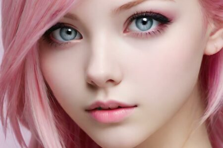 AI girl with pink hair wallpaper