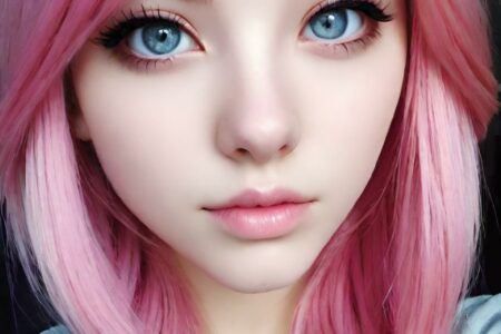 AI girl with pink hair wallpaper