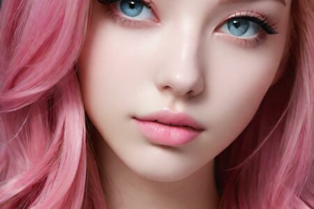 AI girl with pink hair wallpaper