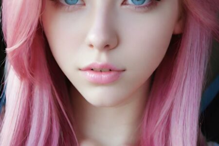 AI girl with pink hair wallpaper
