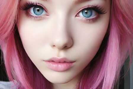 AI girl with pink hair wallpaper