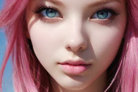 AI girl with pink hair wallpaper