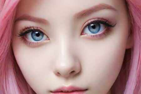 AI girl with pink hair wallpaper
