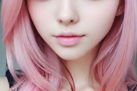 AI girl with pink hair wallpaper