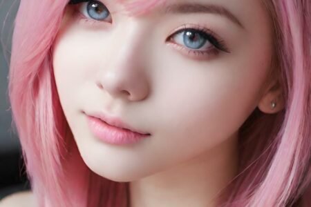 AI girl with pink hair wallpaper