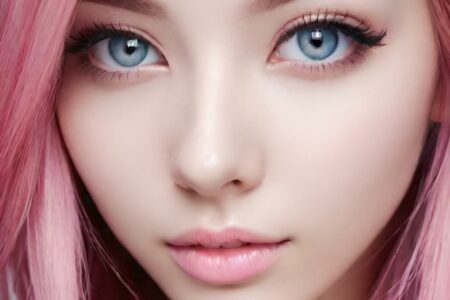 AI girl with pink hair wallpaper