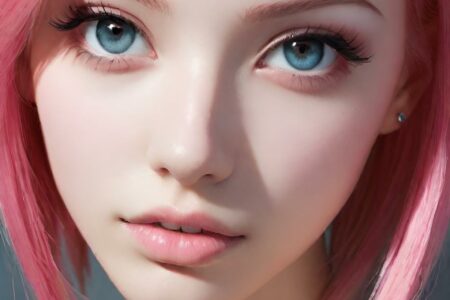 AI girl with pink hair wallpaper