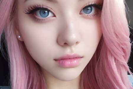 AI girl with pink hair wallpaper