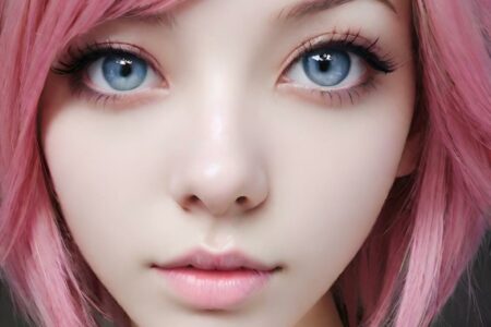 AI girl with pink hair wallpaper