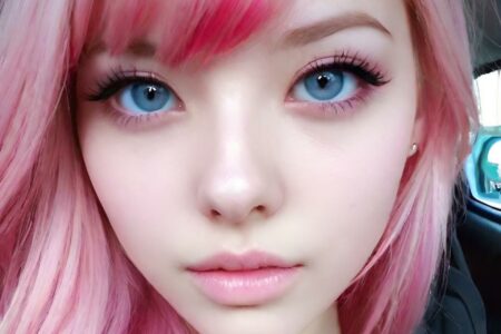 AI girl with pink hair wallpaper