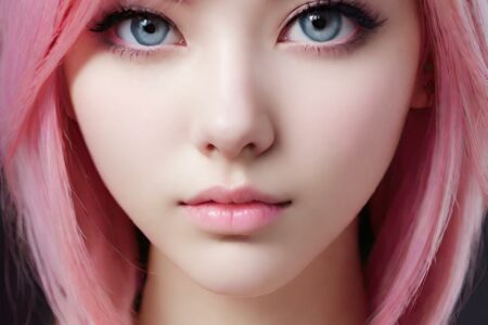 AI girl with pink hair wallpaper