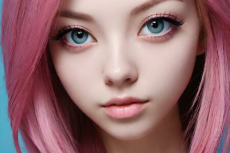 AI girl with pink hair wallpaper