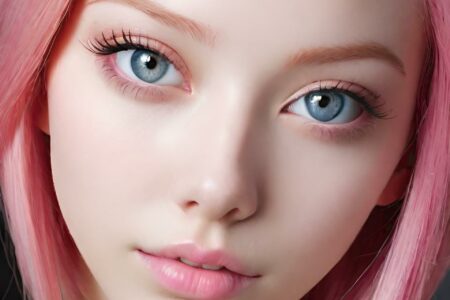 AI girl with pink hair wallpaper