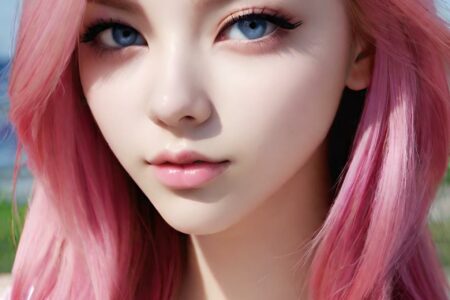 AI girl with pink hair wallpaper