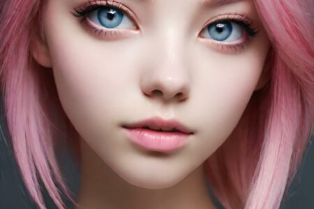 AI girl with pink hair wallpaper
