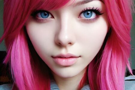 AI girl with pink hair wallpaper