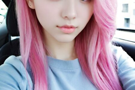 AI girl with pink hair wallpaper